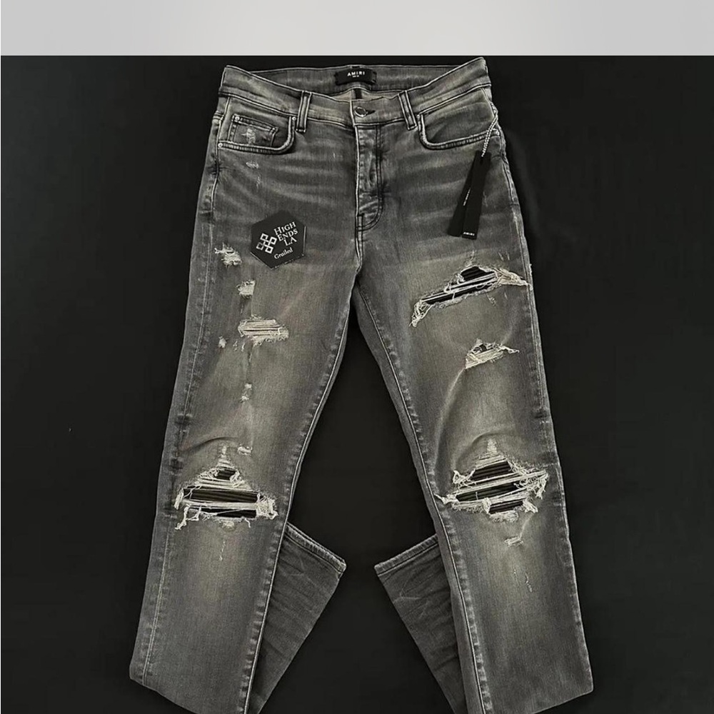 AMIRI Gray Washed Denim Jeans